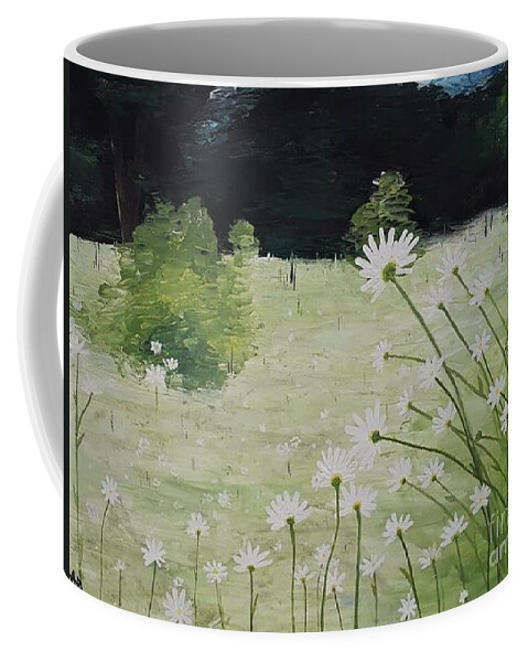 Field Coffee Mug featuring the painting Field of Daises by April Reilly