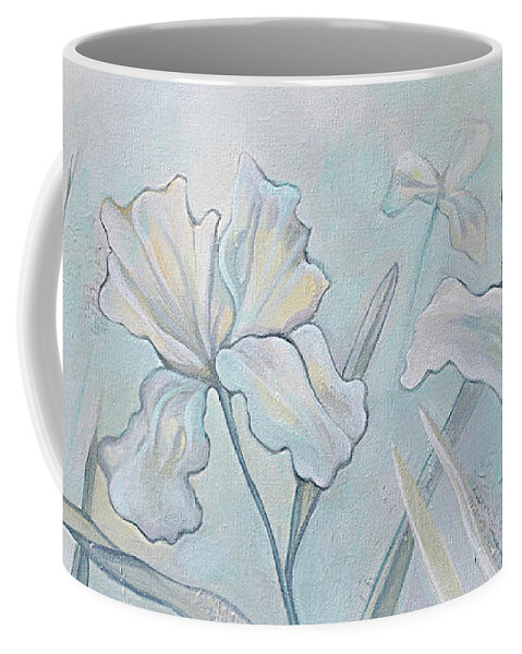 Iris Coffee Mug featuring the painting Field of Whispers II by Shadia Derbyshire