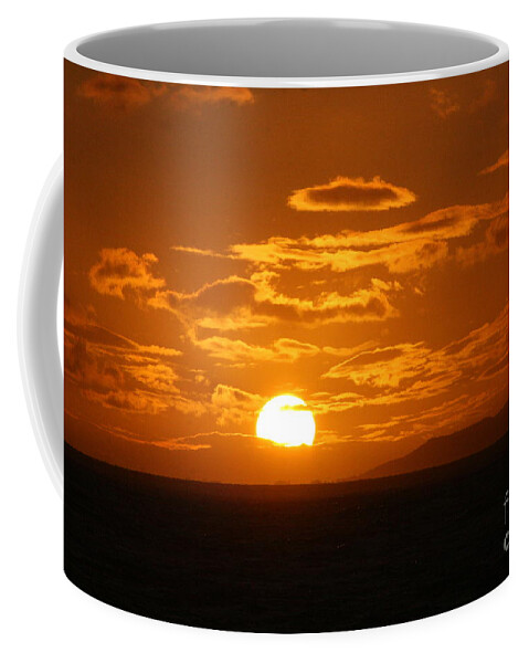 Setting Coffee Mug featuring the photograph Fiery Orange Ball by Mary Mikawoz