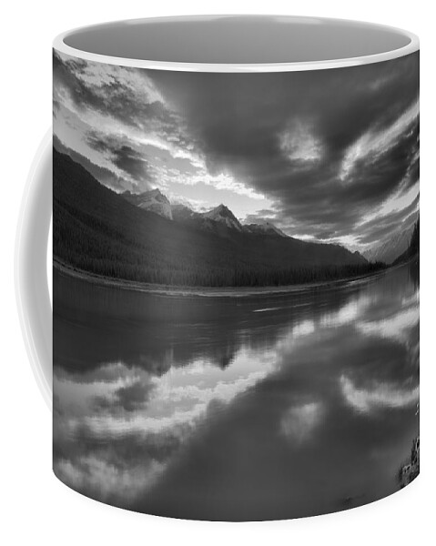 Beauty Creek Coffee Mug featuring the photograph Fiery Skies Over Beauty Creek Black And White by Adam Jewell
