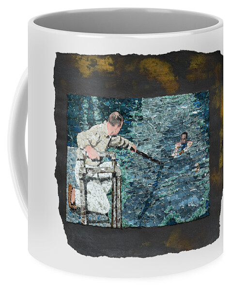 Glass Coffee Mug featuring the mixed media Fig. 43. Extension using pole. by Matthew Lazure