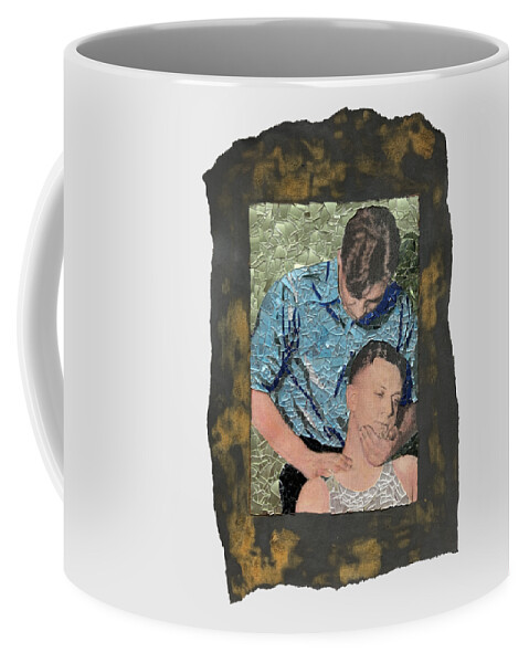 Healing Coffee Mug featuring the mixed media Fig. 46. Applyng digital pressure at shoulder. by Matthew Lazure