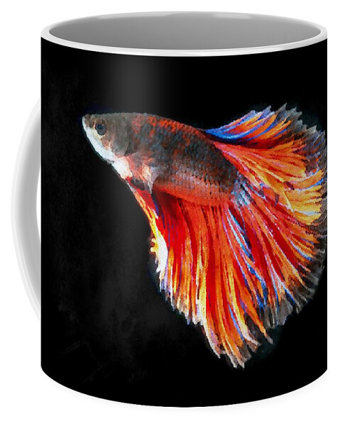 Fish Coffee Mug featuring the painting Fighting Fish Watercolor by Karrie J Butler