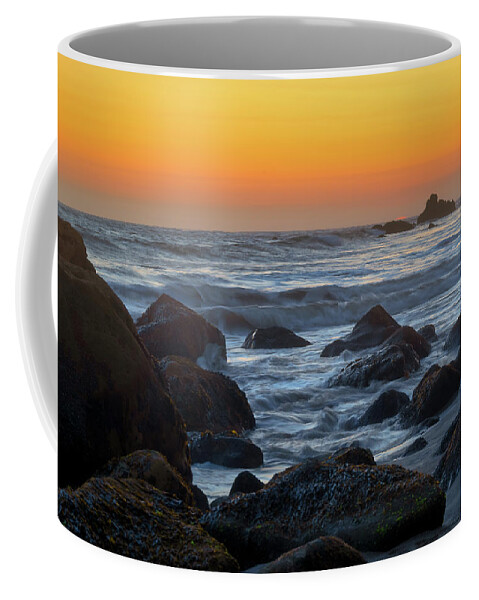 Beach Coffee Mug featuring the photograph Final Moments of a December Sunset in Malibu by Matthew DeGrushe