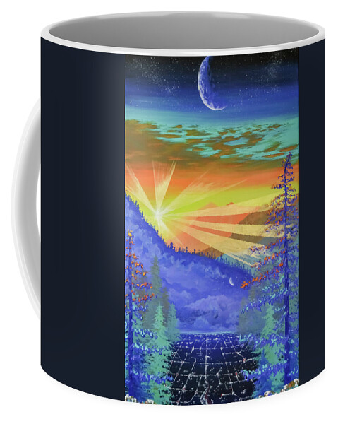 Sunrise Coffee Mug featuring the painting Find Your Horizon by Ashley Wright