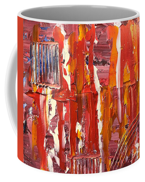 Abstract Coffee Mug featuring the painting Finding A Way Through by Monika Shepherdson
