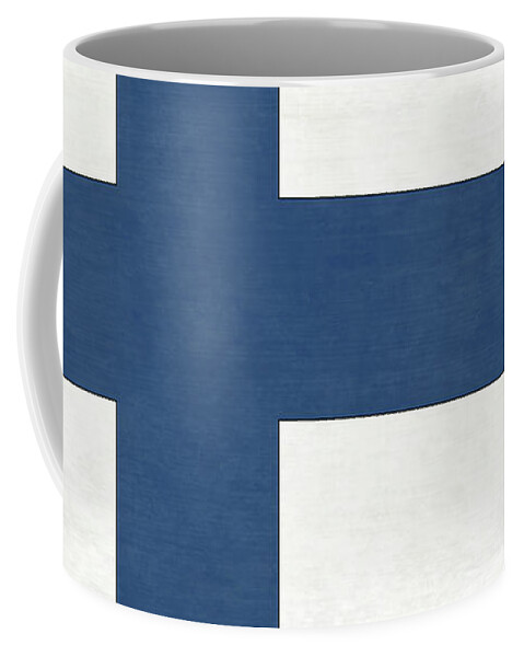 World Flag Coffee Mug featuring the digital art Finland Flag by Leslie Montgomery