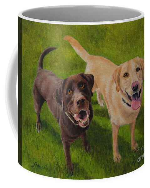 Dogs Coffee Mug featuring the painting Finn and Mille by Jeanette French