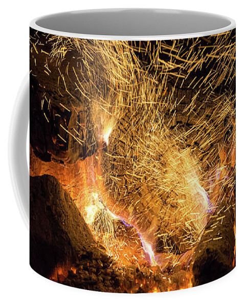 Fire Coffee Mug featuring the photograph Fire and flames 2 by Adriana Mueller