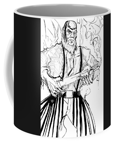 Fire Beard Ink Coffee Mug featuring the painting Bearded Bullets Ink by John Gholson