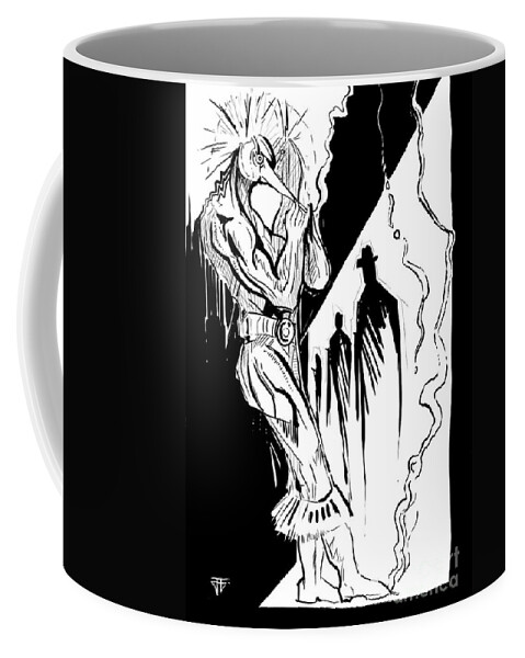 Fire Bird Ink Coffee Mug featuring the painting ZIPMAZE Ink by John Gholson