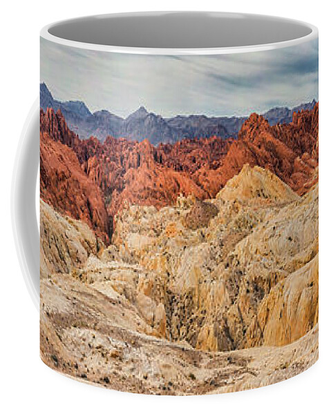 Valley Of Fire State Park Coffee Mug featuring the photograph Fire Canyon Panorama by Jurgen Lorenzen