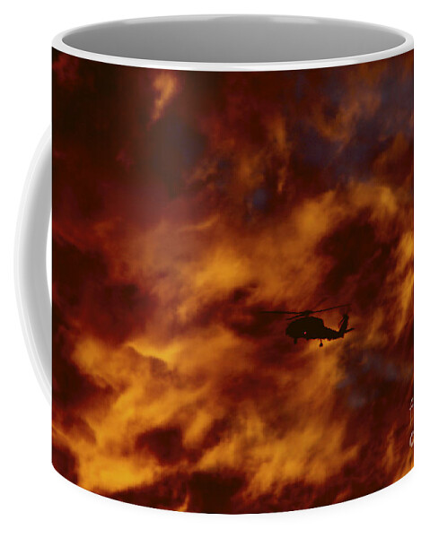 Military Helicopter Coffee Mug featuring the photograph Fire Flight by fototaker Tony