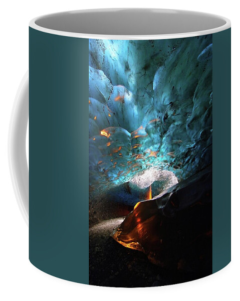 Iceland Coffee Mug featuring the photograph Fire in ice #1 by Christopher Mathews