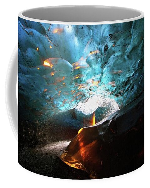 Iceland Coffee Mug featuring the photograph Fire in ice #2 by Christopher Mathews