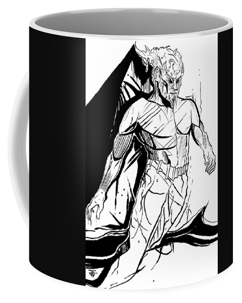 Fire Man Four Ink Coffee Mug featuring the painting Fire Man Four Ink by John Gholson