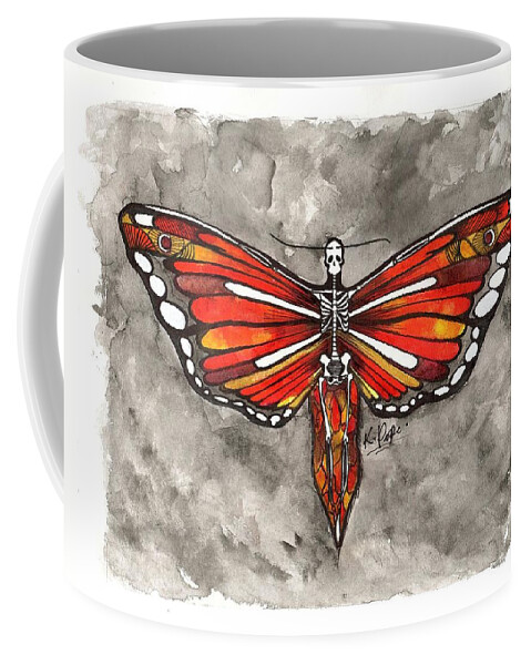 Fire Coffee Mug featuring the painting Fire Skeleton Fairy by Kenneth Pope