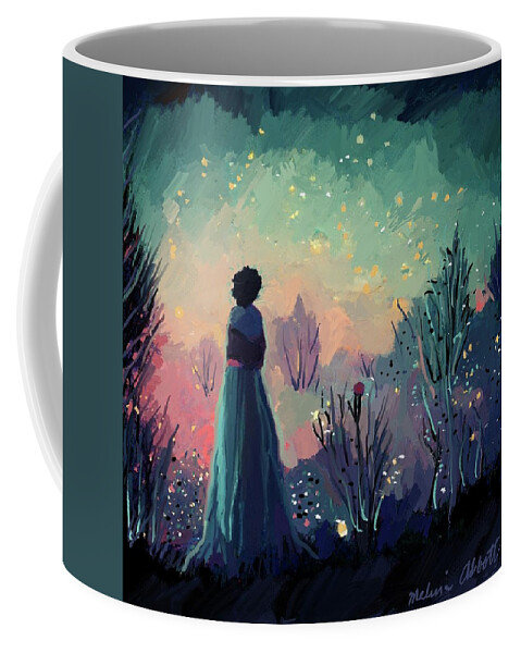Fireflies Coffee Mug featuring the painting Fireflies and Stars at Sunset by Melissa Abbott