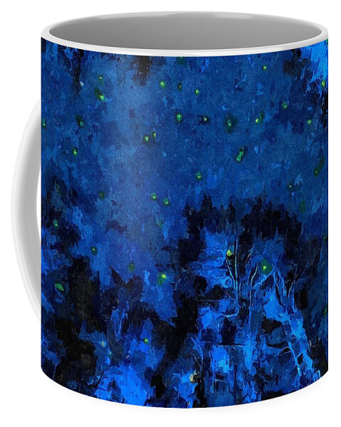 Firefly Coffee Mug featuring the mixed media Firefly Night by Christopher Reed