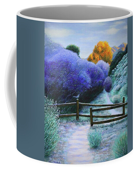 Kim Mcclinton Coffee Mug featuring the painting First Frost on the Mesquite Trail by Kim McClinton