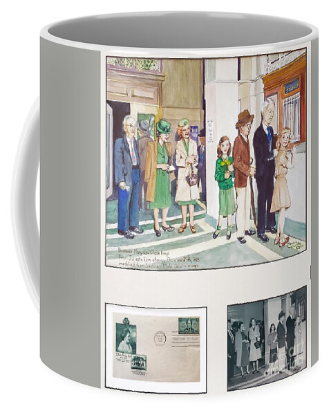 Girl Scout Coffee Mug featuring the mixed media First Girl Scout stamp, Savannah by Merana Cadorette