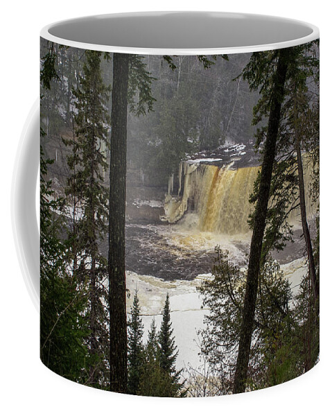 Tahquamenon Falls State Park Coffee Mug featuring the photograph First Glimpse of Tahquamenon Falls by Deb Beausoleil