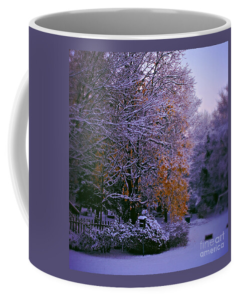 Square Format Coffee Mug featuring the photograph First Snow After Autumn - Square by Frank J Casella