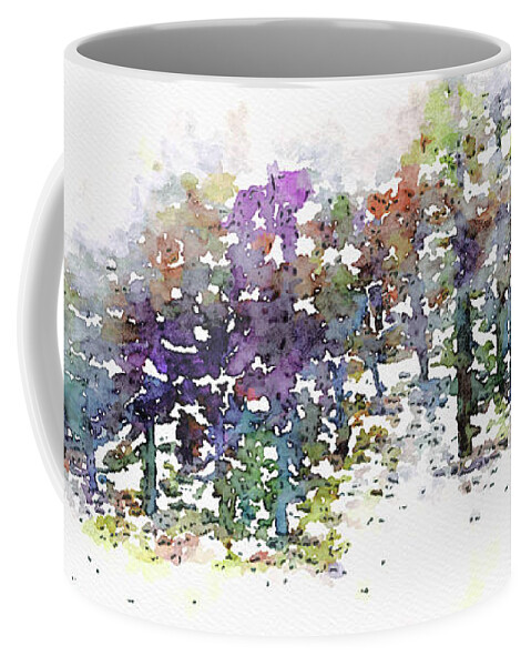 First Snow Coffee Mug featuring the painting First Snow by Susan Maxwell Schmidt