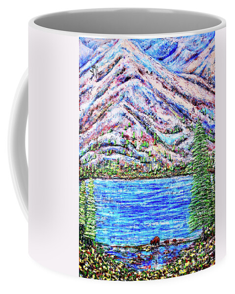 Landscape Coffee Mug featuring the painting First Snow by Viktor Lazarev