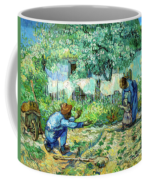 Vincent Coffee Mug featuring the painting First Steps after Millet by Van Gogh by Vincent Van Gogh