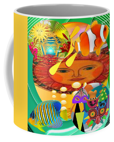  Coffee Mug featuring the digital art Fish Crazy by Gena Livings