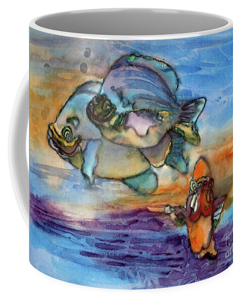 Joyful Coffee Mug featuring the painting Fish - Light Rays of Color by Kathy Braud