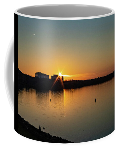 Sunset Coffee Mug featuring the photograph Fishing at Sunset by Rick Nelson