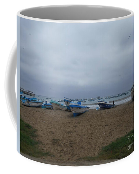Boats Coffee Mug featuring the photograph Fishing boats by Nancy Graham