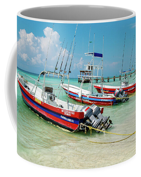 Fishing Coffee Mug featuring the photograph Fishing Boats Playa del Carmen by William Scott Koenig
