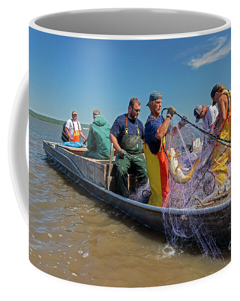 Asian Carp Coffee Mug featuring the photograph Fishing for Invasive Asian Carp by Jim West