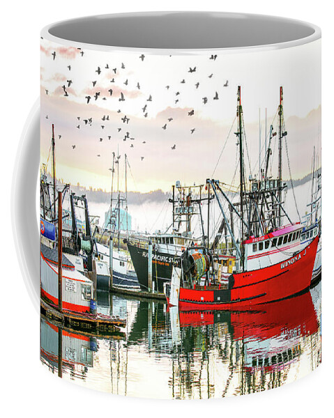 Workboats Coffee Mug featuring the photograph Fishing Town by Walt Baker