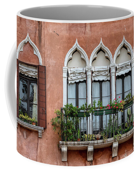 Venice Coffee Mug featuring the photograph Five Windows of Venice by David Letts