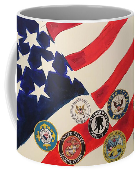  Coffee Mug featuring the mixed media Flag by Angie ONeal