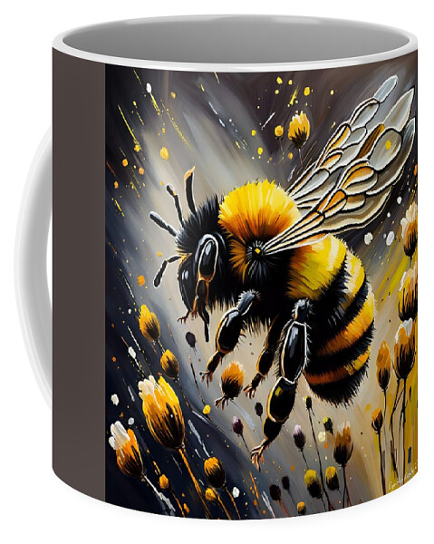 Ai Coffee Mug featuring the digital art Flight of the Bumble Bee by Cindy's Creative Corner