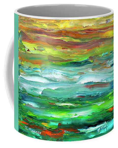 Landscape Coffee Mug featuring the painting Flint Hills Sunset by Teresa Moerer