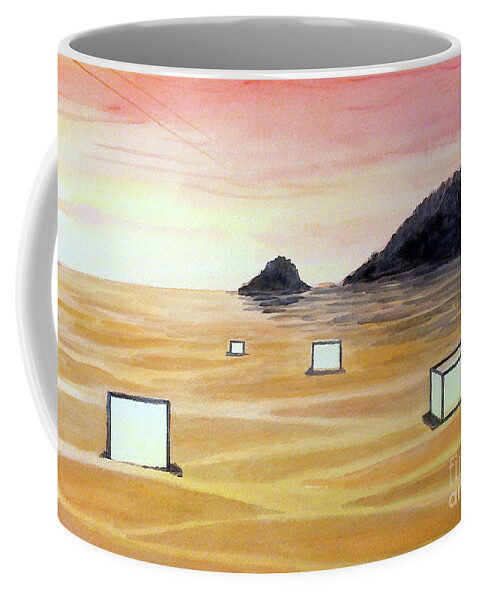 Lanterns Coffee Mug featuring the painting Floating Lanterns by Rohvannyn Shaw