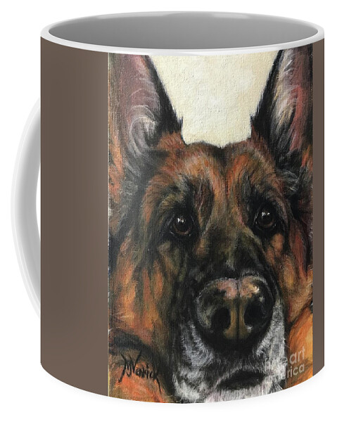 Dog Coffee Mug featuring the painting Flocke by M J Venrick