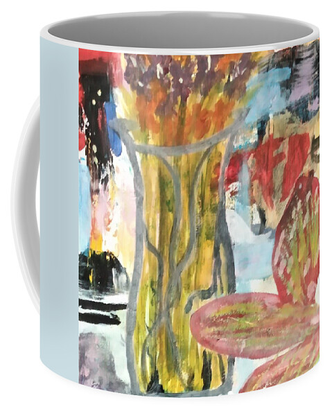 Abstract Coffee Mug featuring the painting Floral Abstract by Suzanne Berthier