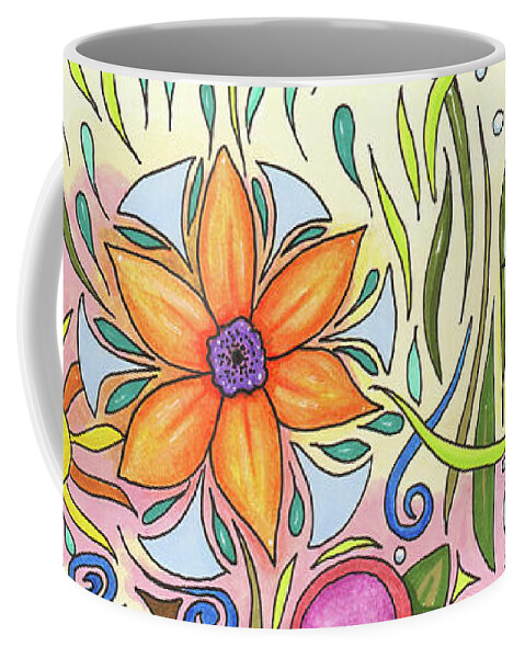 Flower Coffee Mug featuring the painting Floral Art Creation Flower 12 by Lucie Dumas