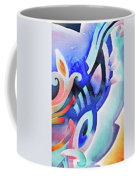 Russian Artists New Wave Coffee Mug featuring the tapestry - textile Floral Design Abstract Fragment 2 by Tatiana Koltachikhina