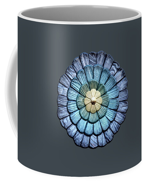 Floral Coffee Mug featuring the painting Floral Mandala Blue by Denny McNeill