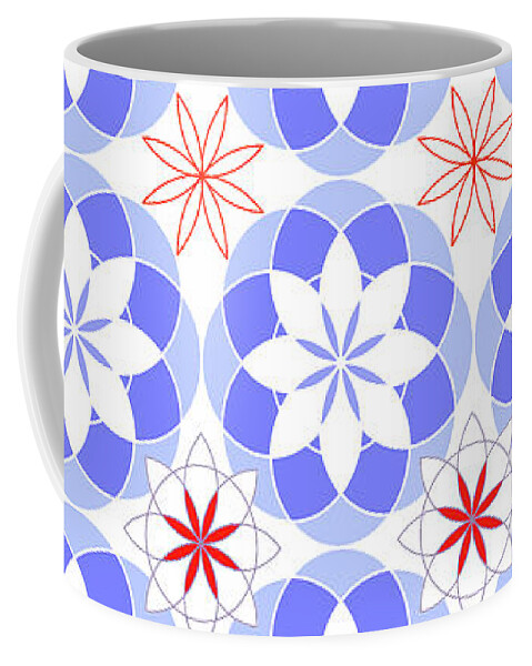 Floral Pattern Coffee Mug featuring the digital art Floral Pattern - Surface Design Beach Theme by Patricia Awapara