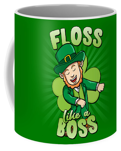 Cool Coffee Mug featuring the digital art Floss Like a Boss St Patricks Day Leprechaun by Flippin Sweet Gear