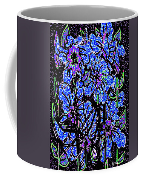 Flowers Coffee Mug featuring the digital art Flower Blues by Vallee Johnson